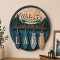 Welcome to the Lake 3 Layer Wooden Sign, Cabin Dock and Fish Wall Art, Layered Wood Decor, Not 3D Printed, Rustic Lake House Sign, Cabin Decor, Gift for Lake Lovers