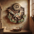 Southwestern Roadrunner 3 Layer Wooden Sign, Desert Cactus Wall Art, Layered Wood Decor, Not 3D Printed, Rustic Western Sign, Boho Desert Decor, Gift