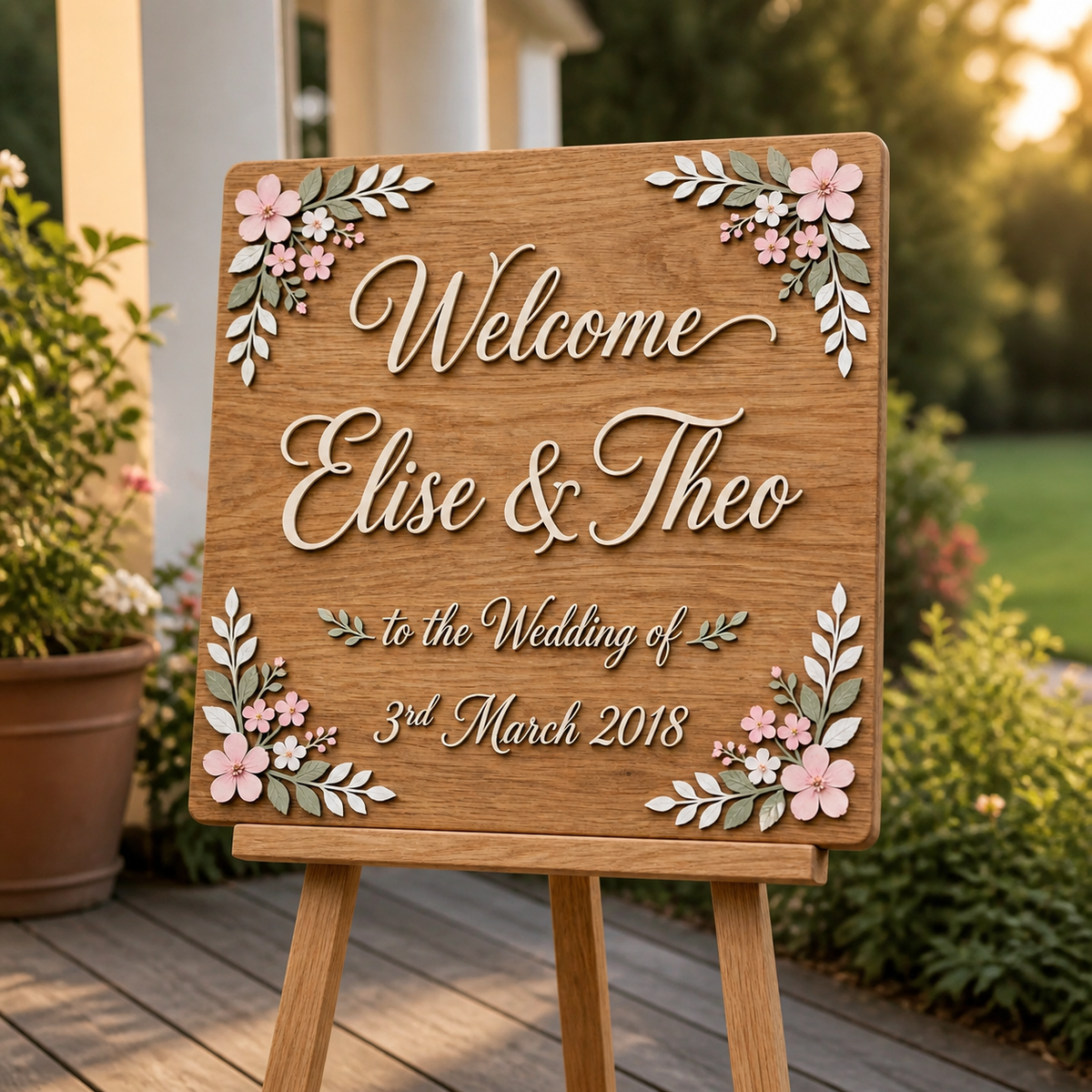 Personalized Wedding Welcome Sign, Rustic Wedding Ceremony Decor, Entrance Board