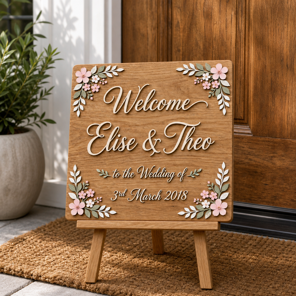 Personalized Wedding Welcome Sign, Rustic Wedding Ceremony Decor, Entrance Board