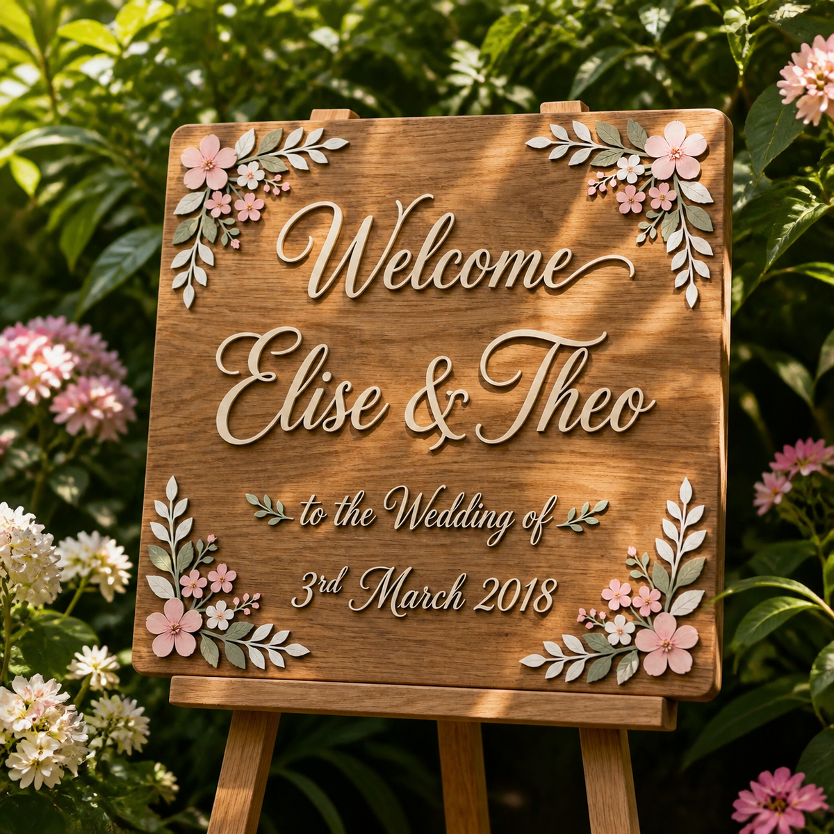 Personalized Wedding Welcome Sign, Rustic Wedding Ceremony Decor, Entrance Board