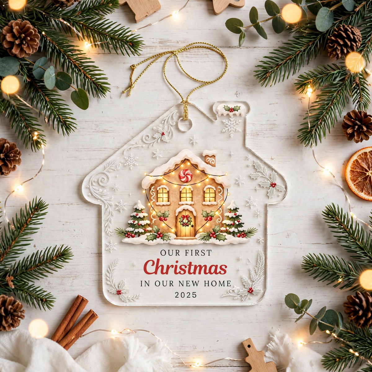 Personalized First Christmas In Our New Home Ornament Keepsake Decor