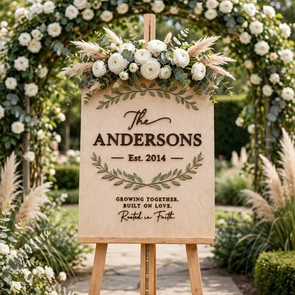 Personalized Wooden Wedding Welcome Sign, Rustic Welcome Board