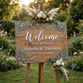 Rustic Wedding Welcome Sign, Personalized Wooden Board Decor