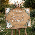 Rustic Wedding Welcome Sign Personalized Deckled Edge Plaque