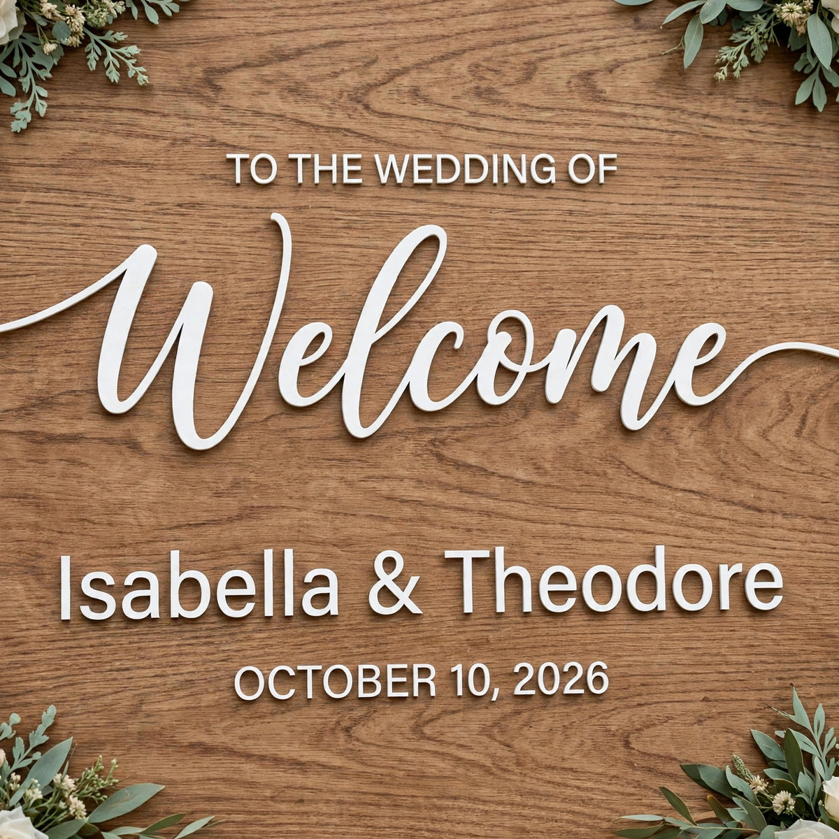 Rustic Wedding Welcome Sign, Personalized Wooden Board Decor