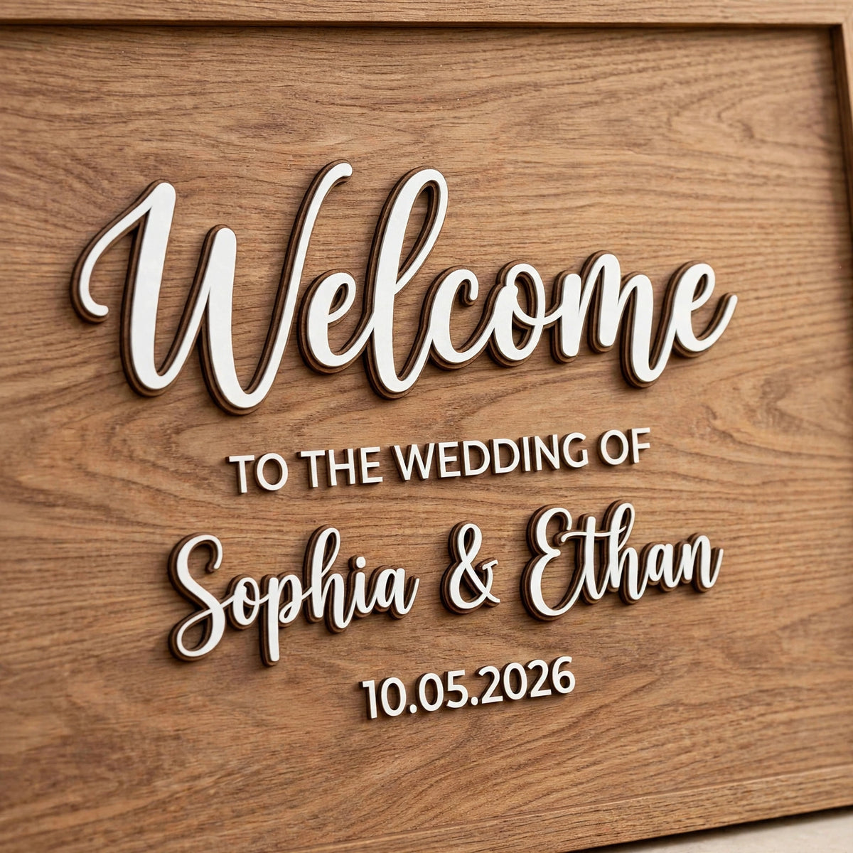 Rustic Wedding Welcome Sign, Personalized Wooden Board, Floral Decor