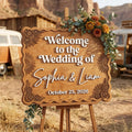Rustic Wedding Welcome Sign, Personalized Wooden Board, Retro Ceremony Decor