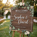 Rustic Wedding Welcome Sign, Personalized Wooden Board, Sage Green Leafy Decor