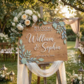 Rustic Wedding Welcome Sign, Personalized Wooden Welcome Board